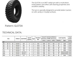 ADVANCE GL073A 20PR 164G Tyre ONLY - 395/85R20